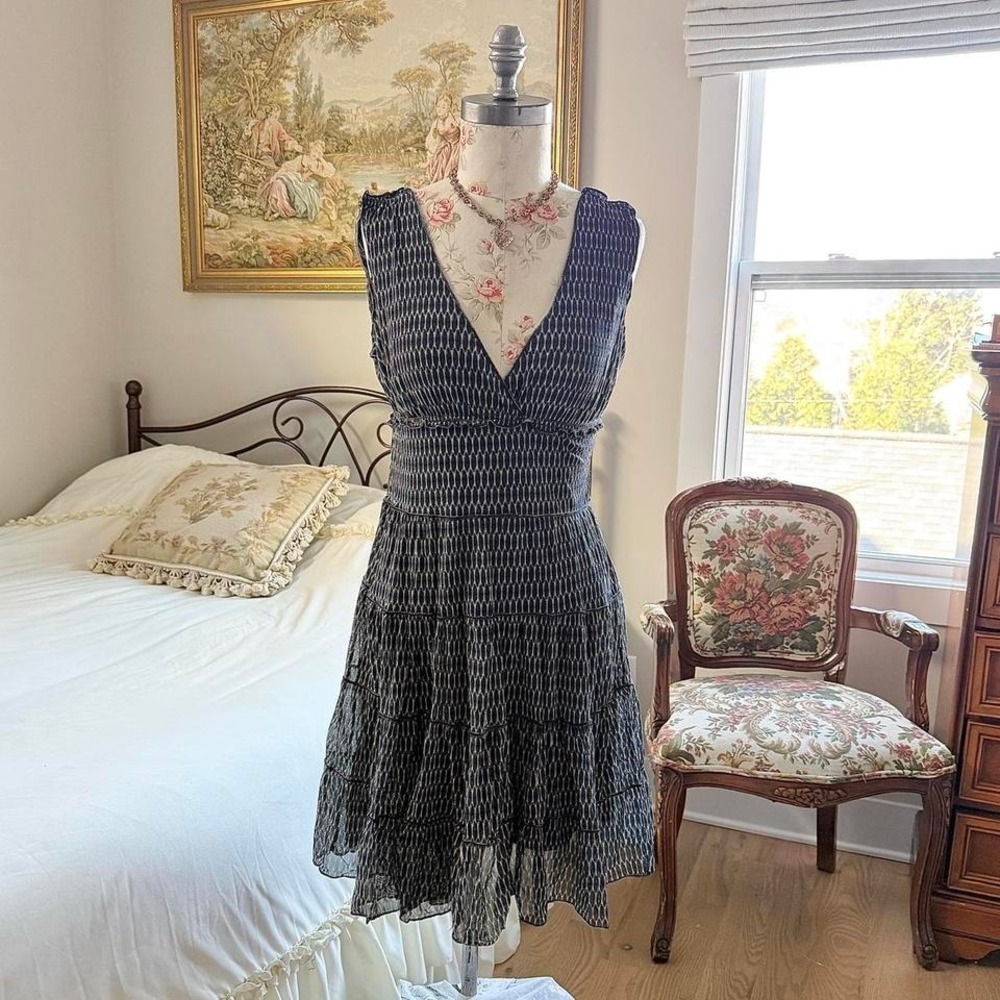 black patternedā mini dress Studio M size small